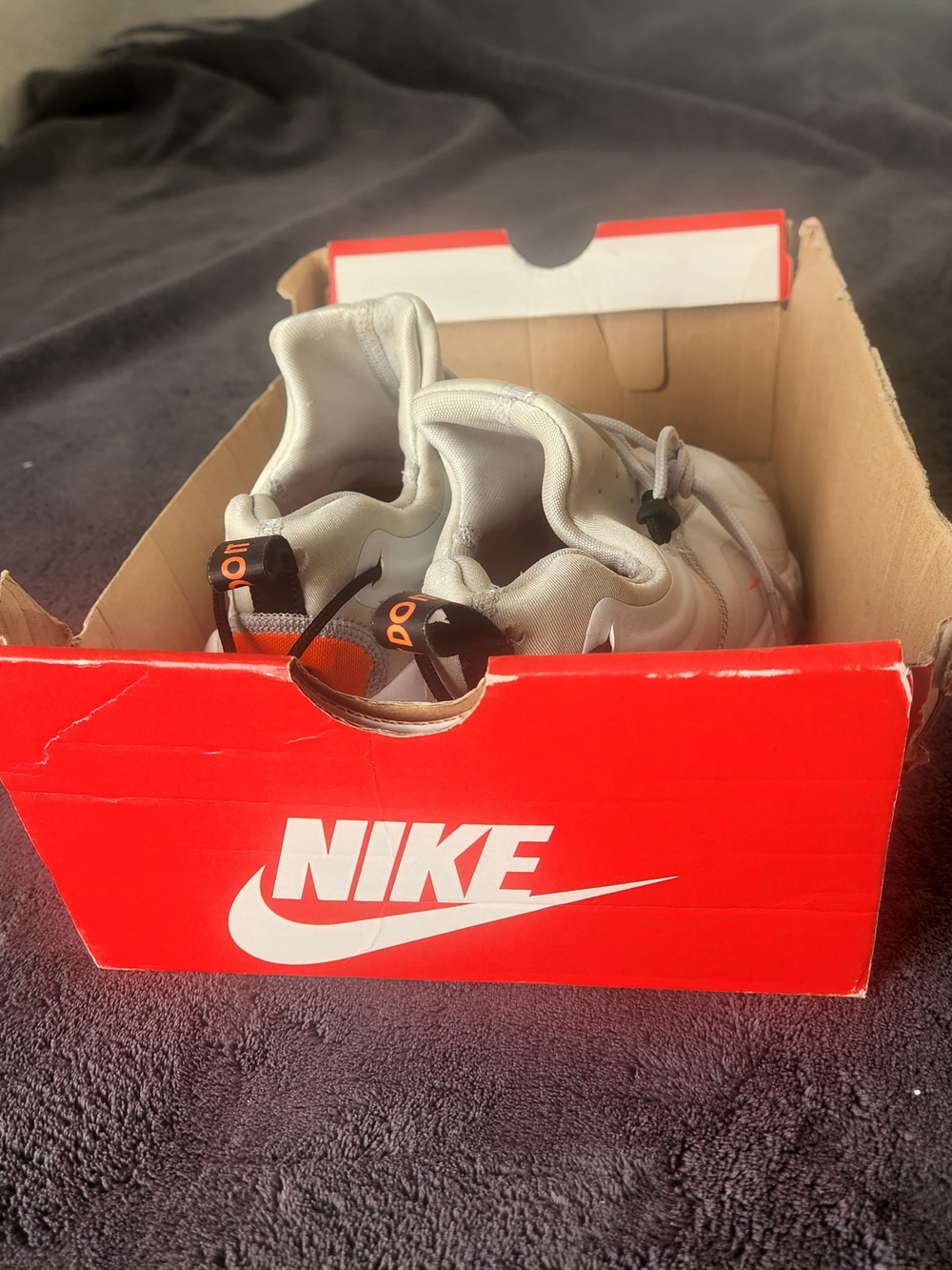 Nike Kids White and Orange Athletic Sneakers